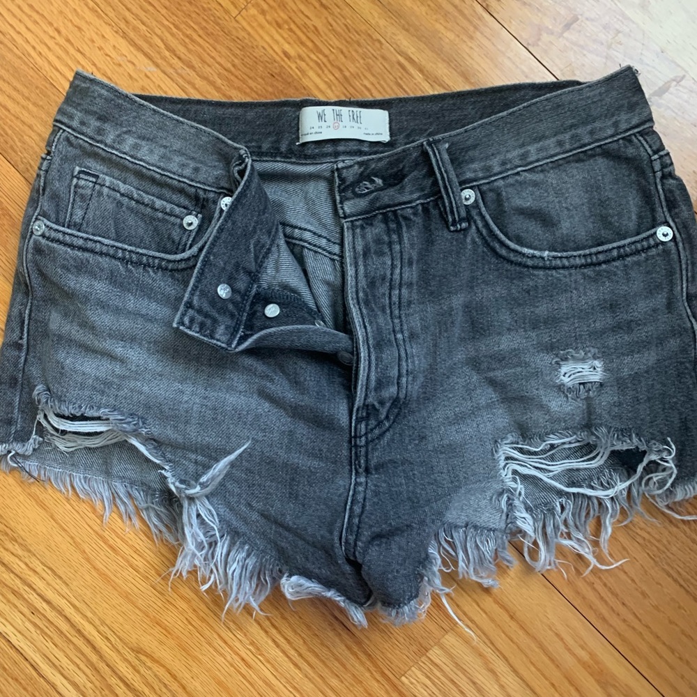 Free people black denim shorts